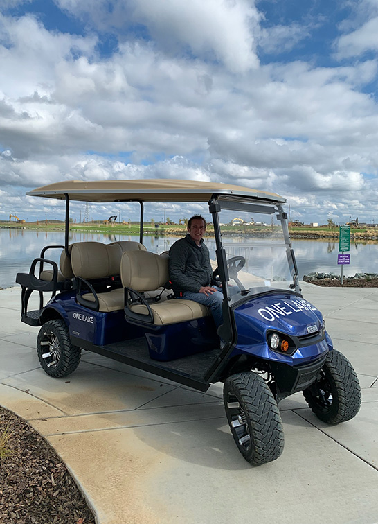 Golf club car at One Lake
